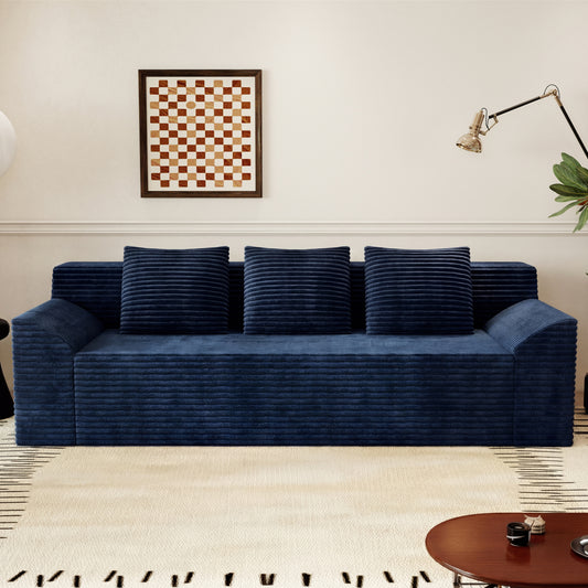 71' 3Setaser Sofa,Corduroy Fabric,Deep Seat Couches,Comfy Loveseat Sofa,No Assembly,1pcs for Living room, Bedroom,Conference room ,Apartment