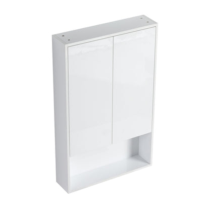 24" Bathroom Wall Cabinet, Soft Close Doors, Float Mounting Design,Glossy White,(KD-Packing)