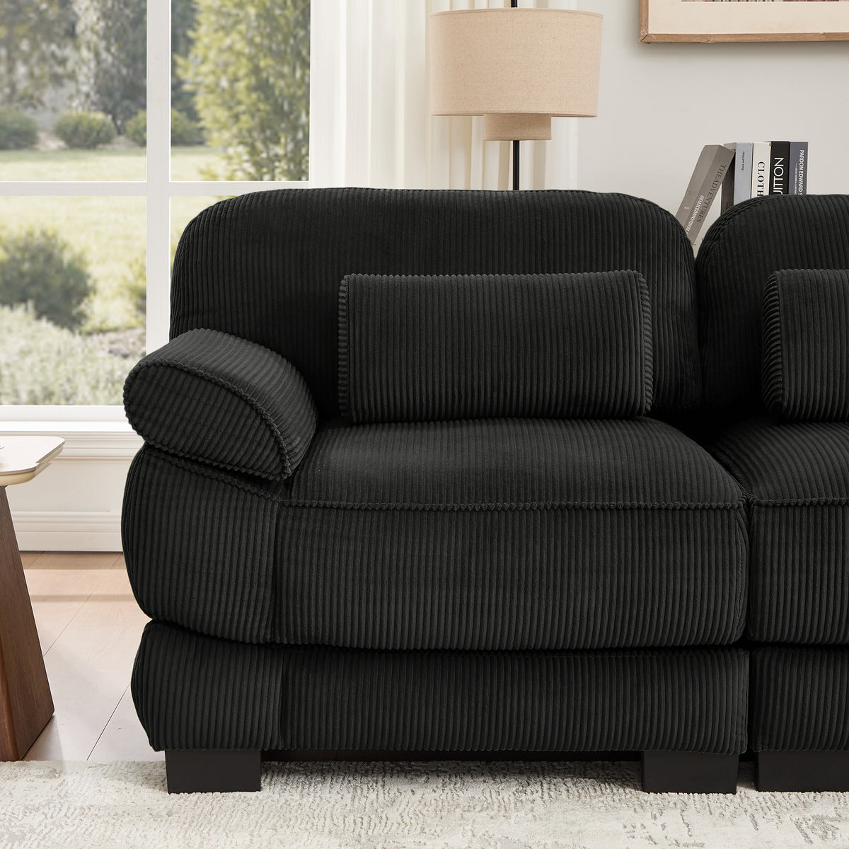 Ottoman Corduroy -Black