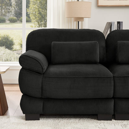 Ottoman Corduroy -Black