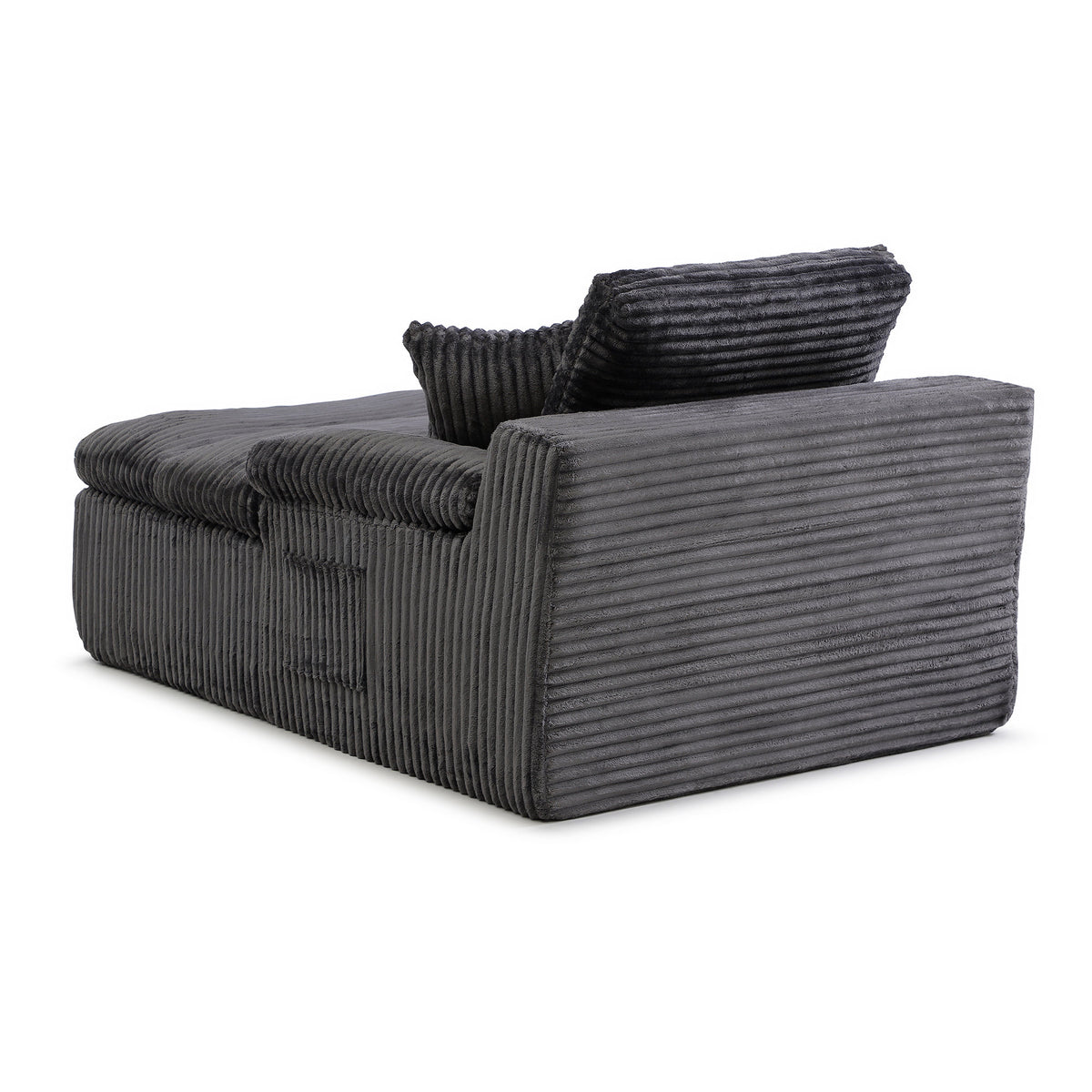 Chaise Lounge Chair Indoor, Oversized Boneless Couch,No Assembly, Wide Armrests, Dual-Layer Cushion, Cloud Reading Chair for Living Room Bedroom Apartment, Corduroy Grey