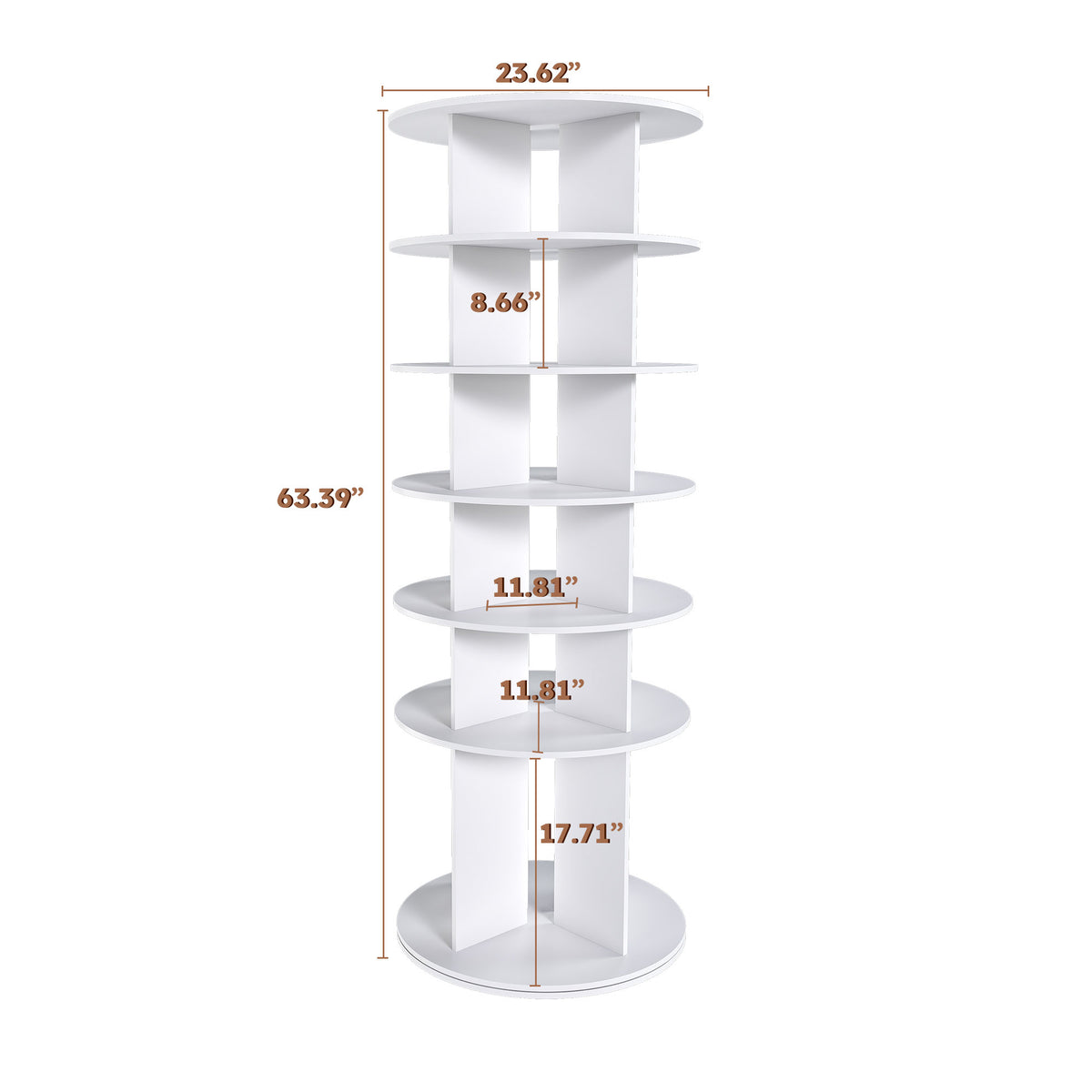 Rotating Shoe Rack Tower, 6-Tier Spinning Shoe Rack, Free Standing 360° Revolving Shoe Organizer
