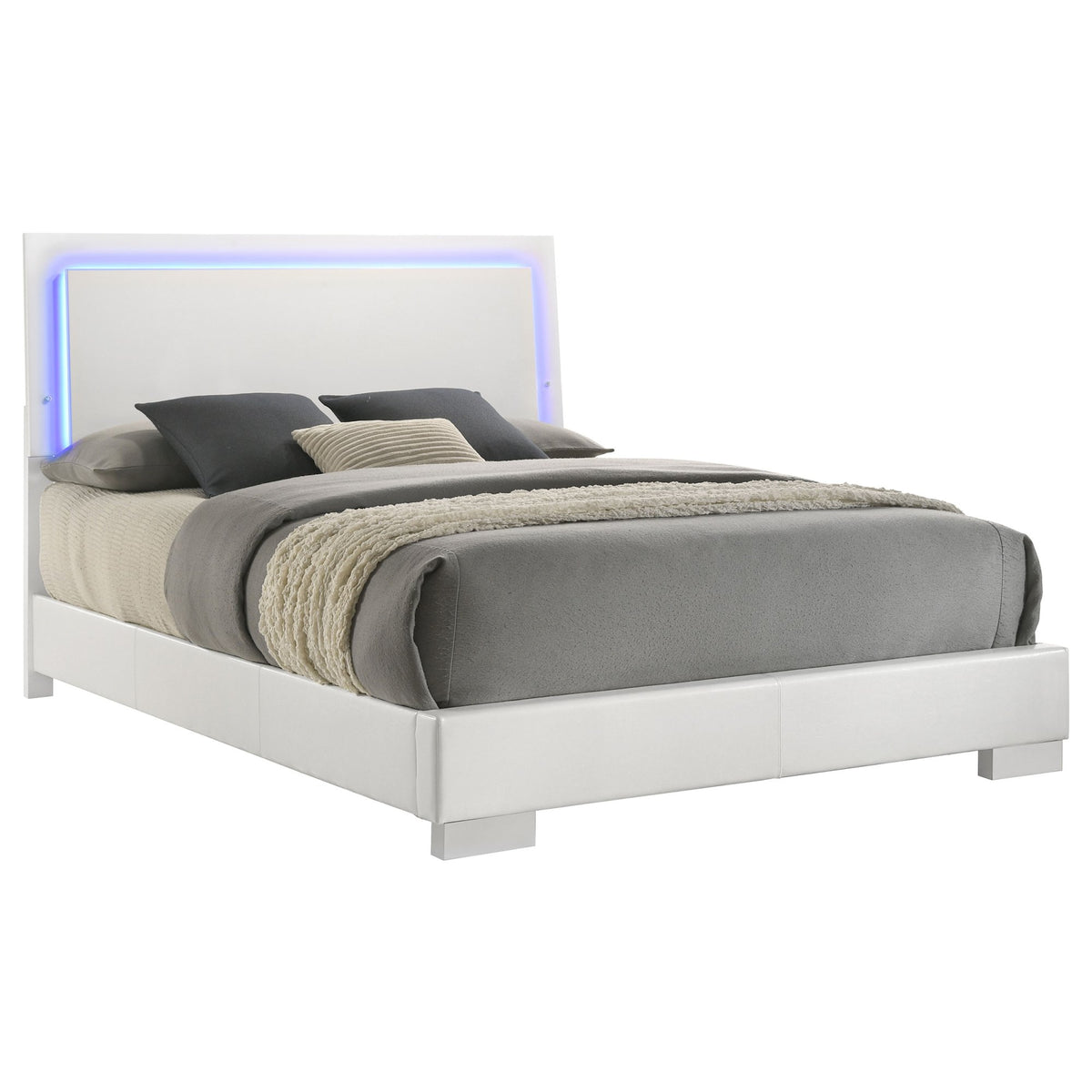 Zephyr White High Gloss Queen 4-Piece Bedroom Set