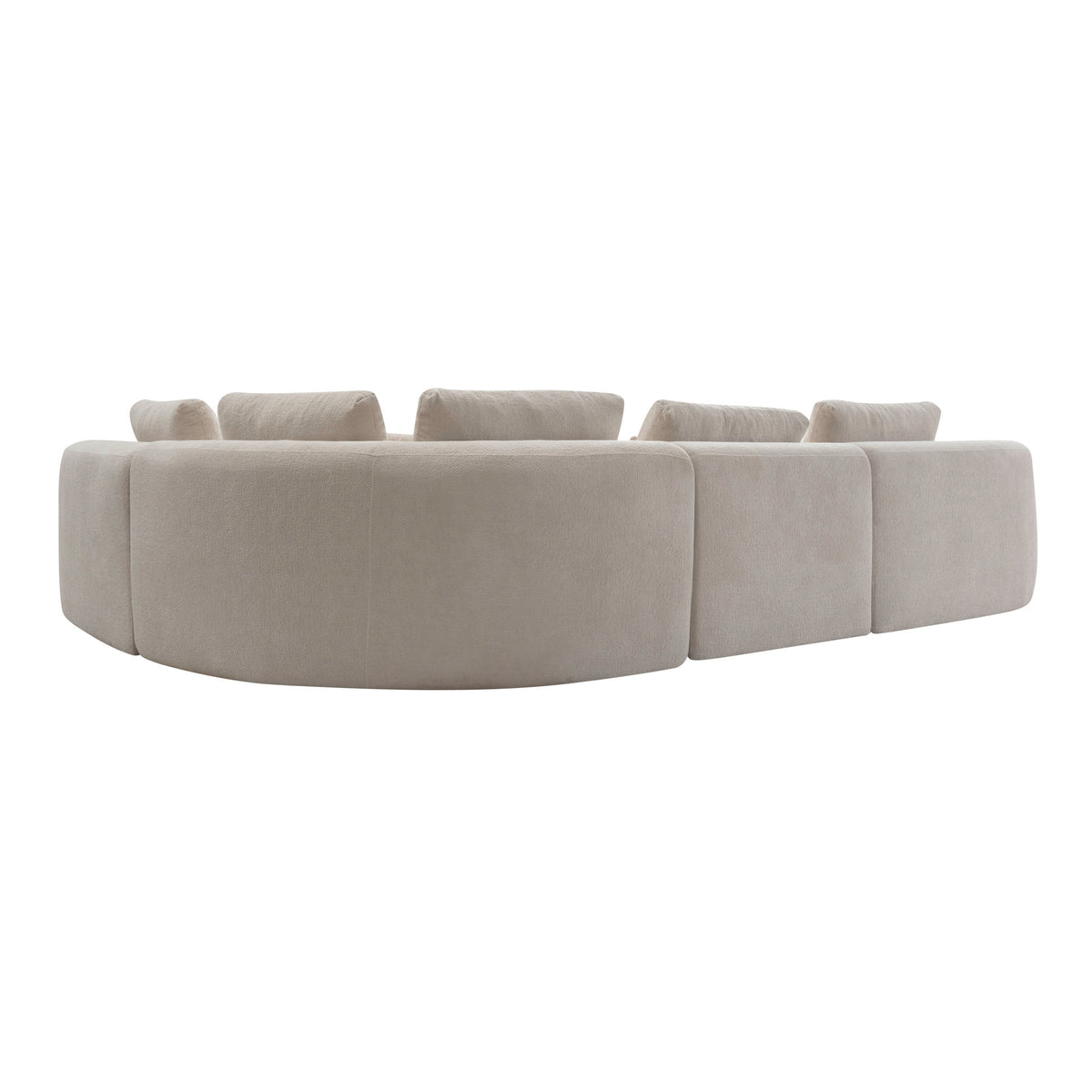 136.9" Camel Modular Curved Sectional Sofa, Vacuum Compressed Cloud Couch, Oversized Corner Sofa Set with Throw Pillows, No Assembly Required, Deep Seat Curved Sofa for Large Living Room.