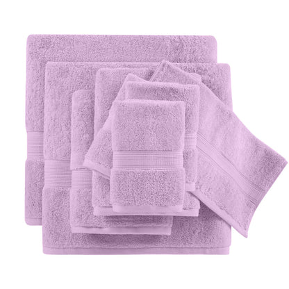 8-Piece Ultra-Soft 100% Cotton Absorbent Towel Set, Lilac