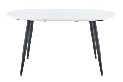 Using a clever telescopic mechanism, this white medium density fiberboard tabletop is paired with black metal legs, resulting in a smooth and delicate surface. Its unique design creates a smooth.