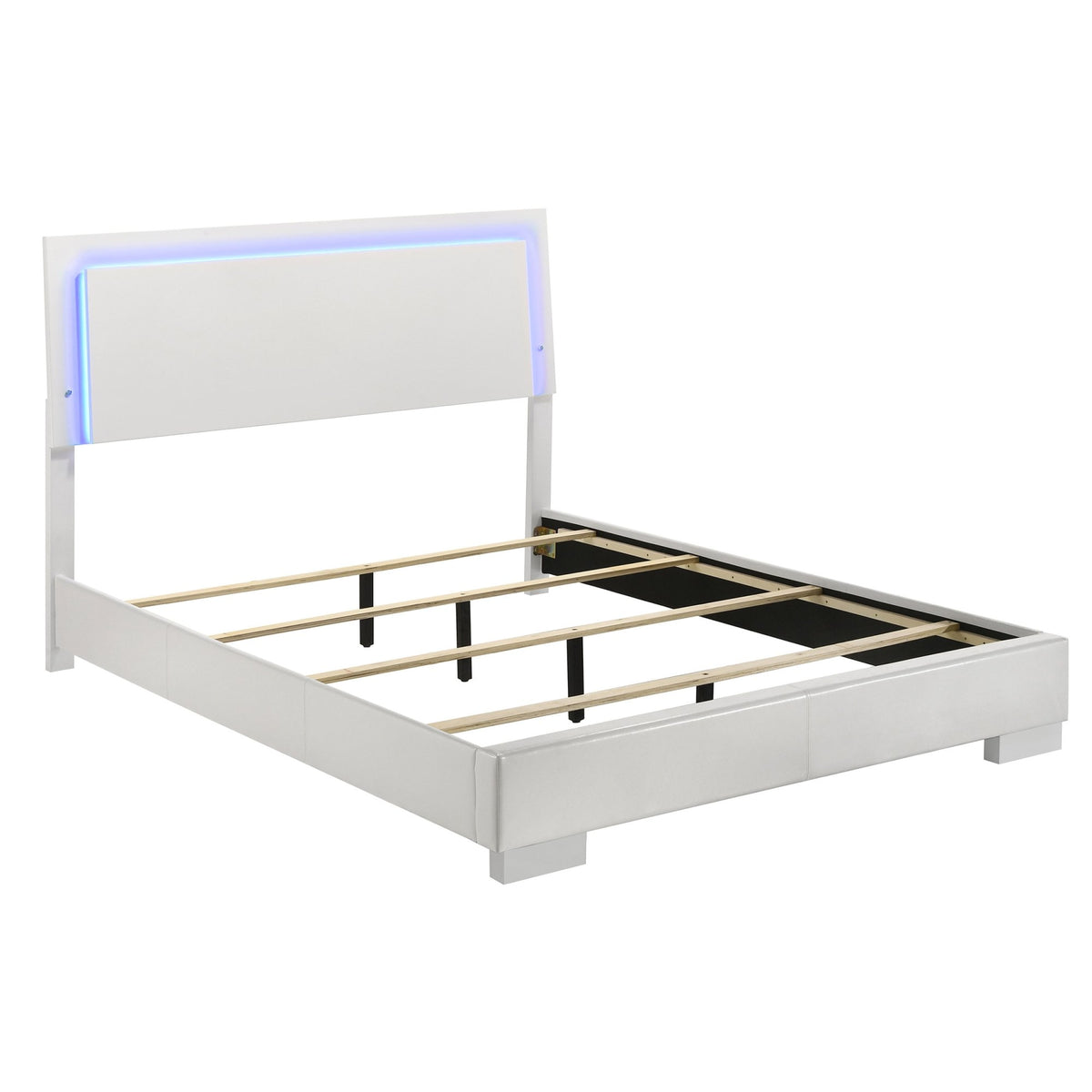 Zephyr White High Gloss Queen 4-Piece Bedroom Set