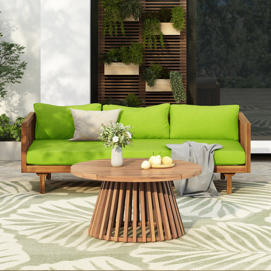 Patio Furnitre Sets : Claremont 3 Seater Daybed + Acacia Wood Table – Model N770P234486T_66327.00GRN