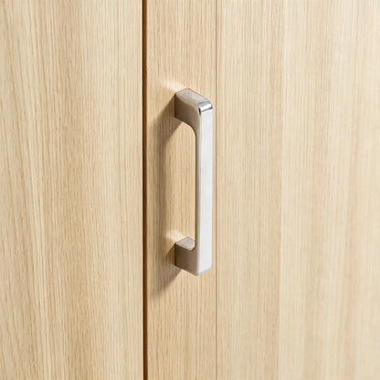 Tall Bathroom Storage Cabinet, Freestanding Storage Cabinet with Hook and Adjustable Shelf, MDF Board, Natural
