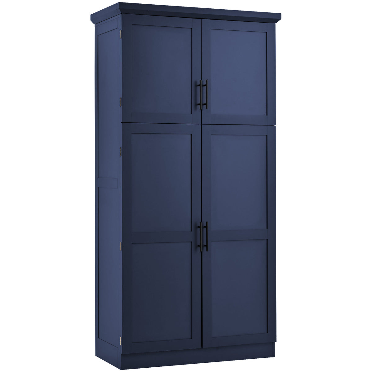 [Assembly Video Provided] TOPMAX 35.5x17.6x70.9inch Freestanding Kitchen Pantry Cabinet, Tall Storage Cabinet with 4 Doors, 2 Door Shelves – Blue