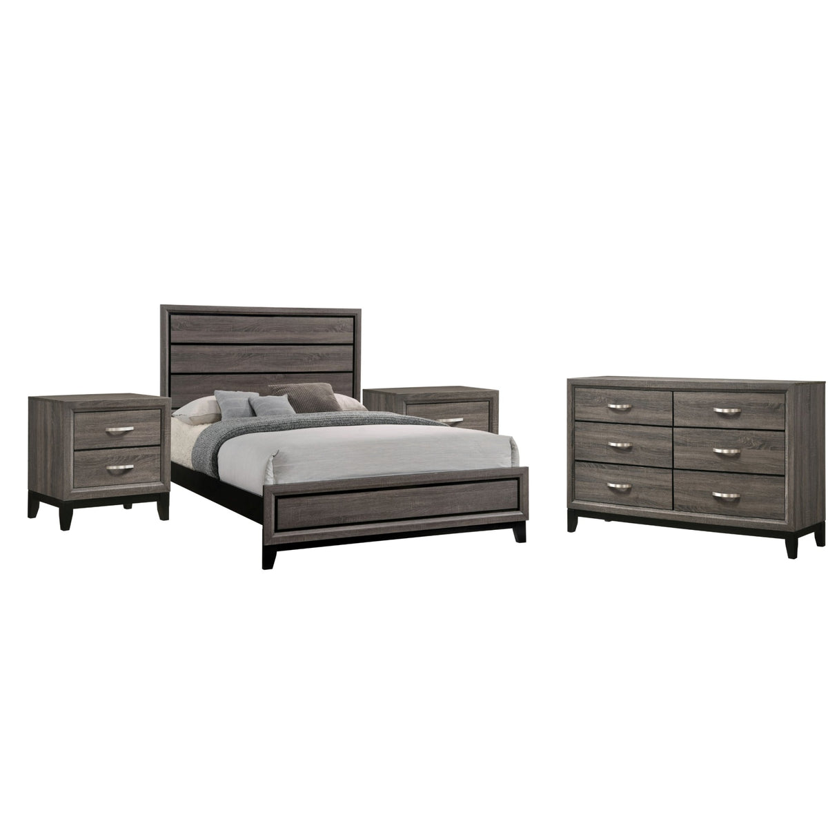 Wesley Grey Oak Queen 4-piece Bedroom Set