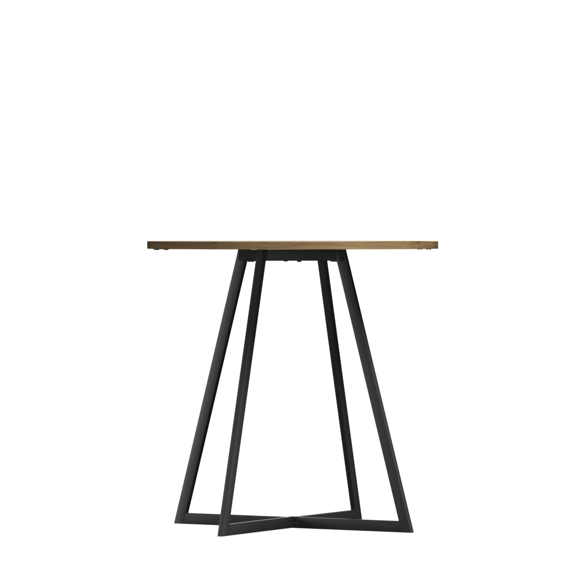 31.5 Inch Round Dining Table, Small Circle Kitchen Table with Metal Black Legs for 2-4 people, Modern Dining Room Table, Brown (only table) – Natural