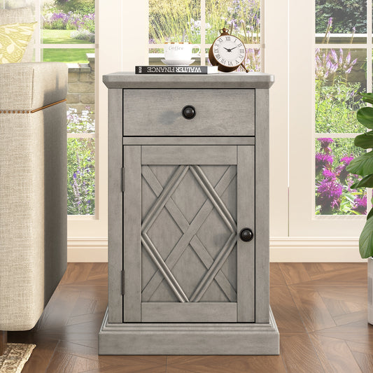 U-Can Classic Charging Livingroom End Table with USB Ports and Storage