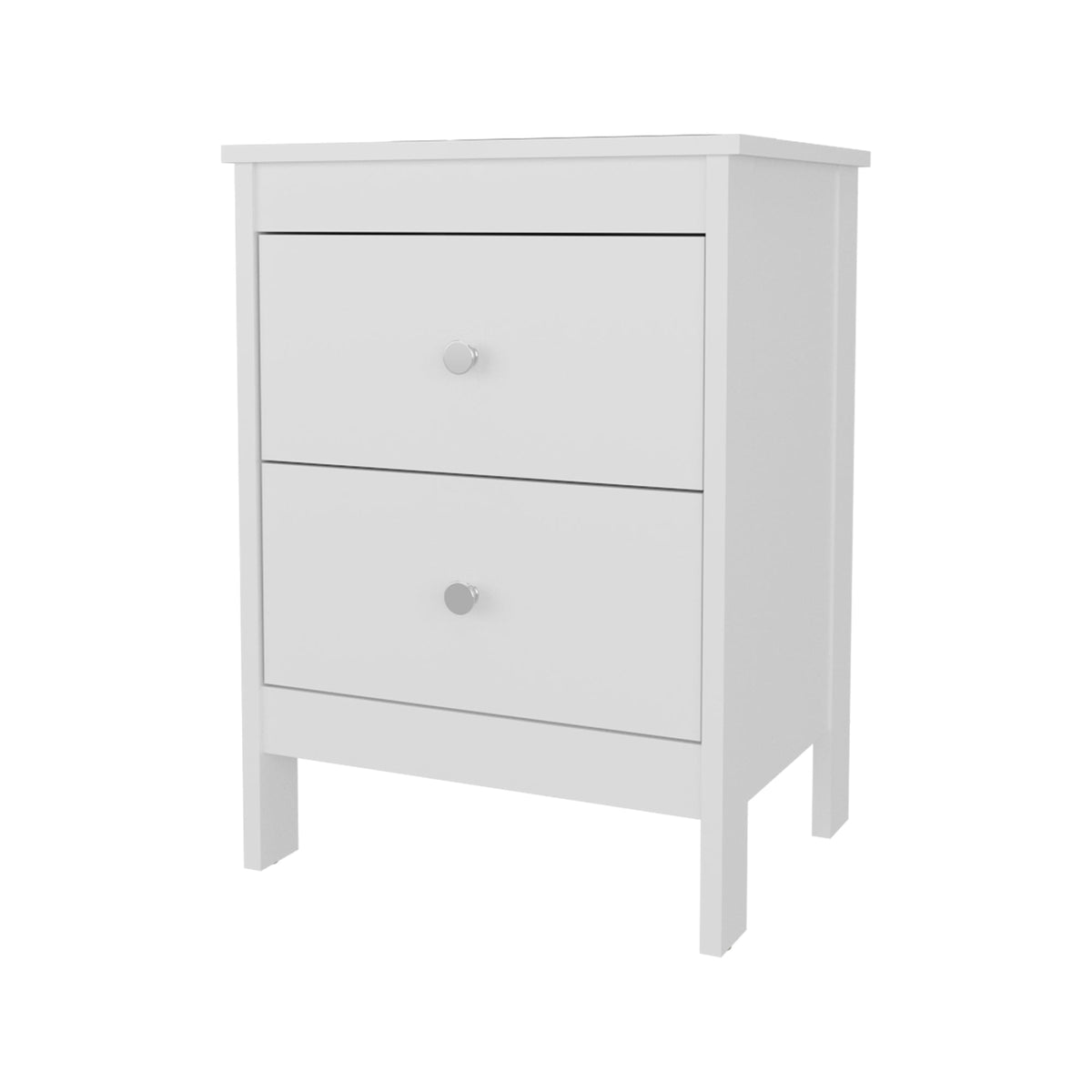 FM FURNITURE Nogales NightStand with 2 Drawers, Withe