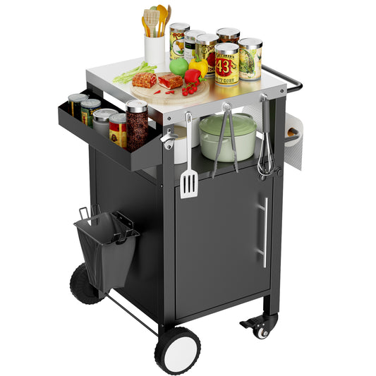 Outdoor Grill Cart with Patio Furniture, Outdoor Grill Table with Storage