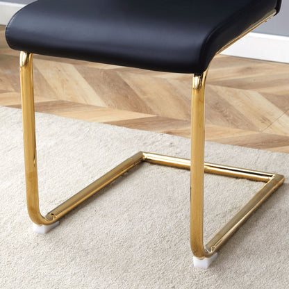 Modern dining chair with PU cushion seat dining chair Living Room Chair Upholstered chair with gold-plated leg leg design, kitchen, living room, bedroom, dining room side chair set of 6.W2920P233522