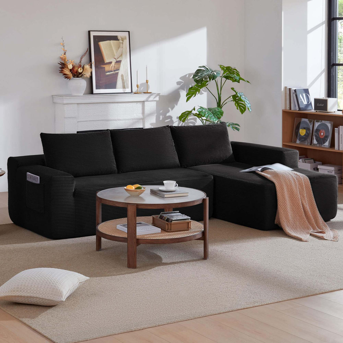 NEW 96.9" Cloud Sectional Couch with L-Shape Chaise, Modern Modular Sofa with Deep Seat, Upholstered Couches, No Assembly Required