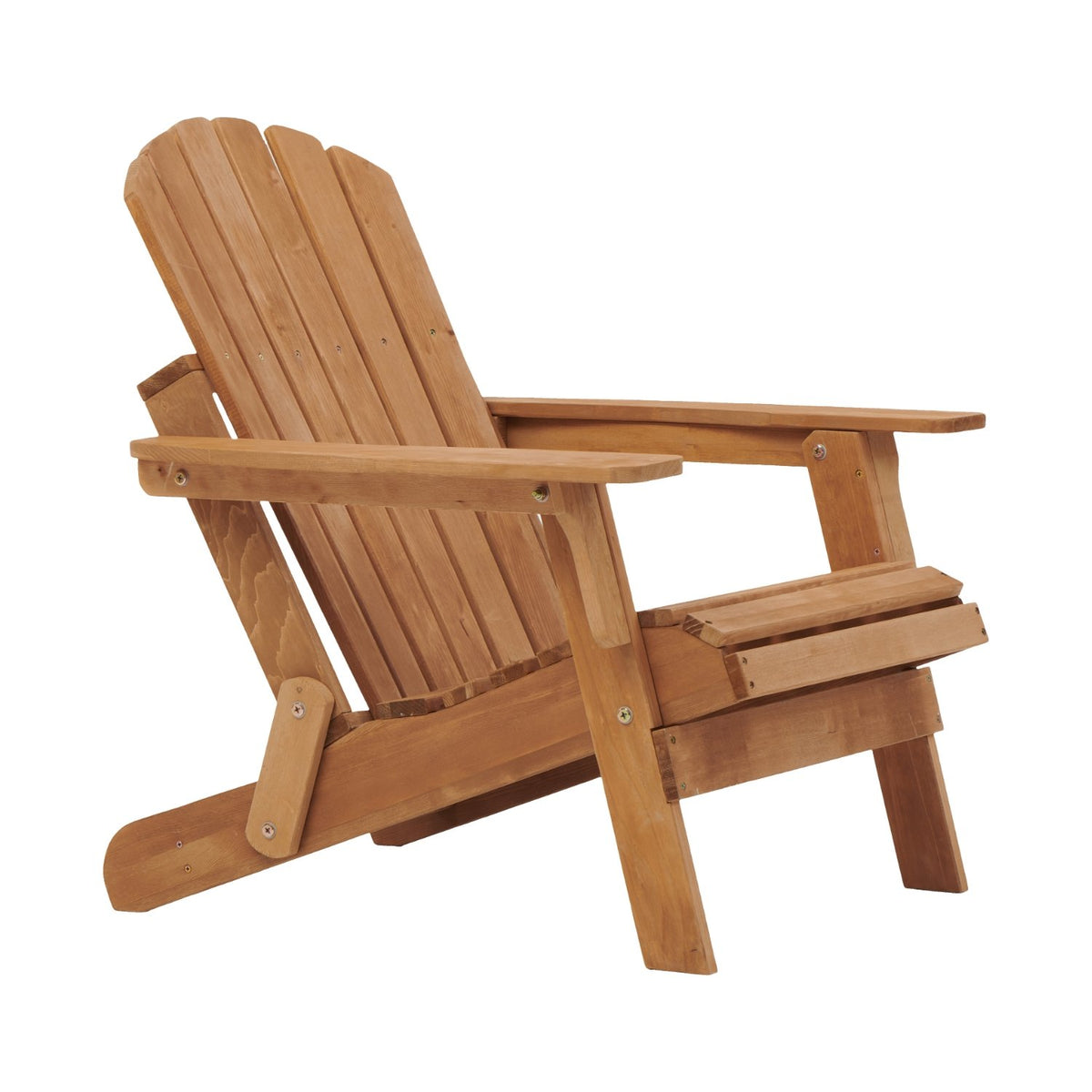 Oversize Wooden Outdoor Folding Adirondack Chair with Pre-Assembled BackRest & SeatBoard, Wood Patio Chair for Garden Backyard Porch Pool Deck Firepit