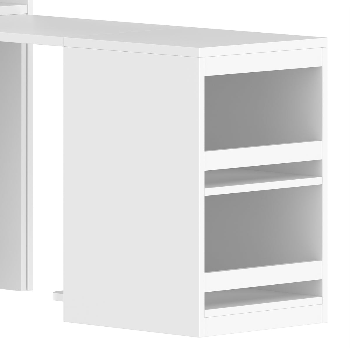 Multifunctional Wardrobe with 2 Doors and Hanging Rod, Wooden clothes closet with Convertible Desk and Storage Drawers – Model W1580S00475