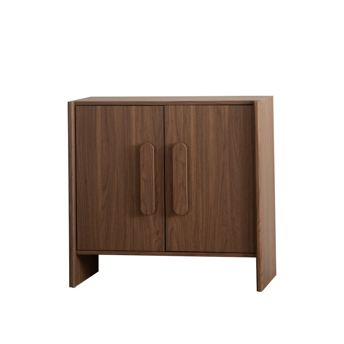 Wood MDF Sideboard Buffet Cabinet, Walnut Brown 2 Door Storage Credenza with Adjustable Shelf, Magnetic Soft Close Door Accent Cabinet for Entryway Living Room Hallway