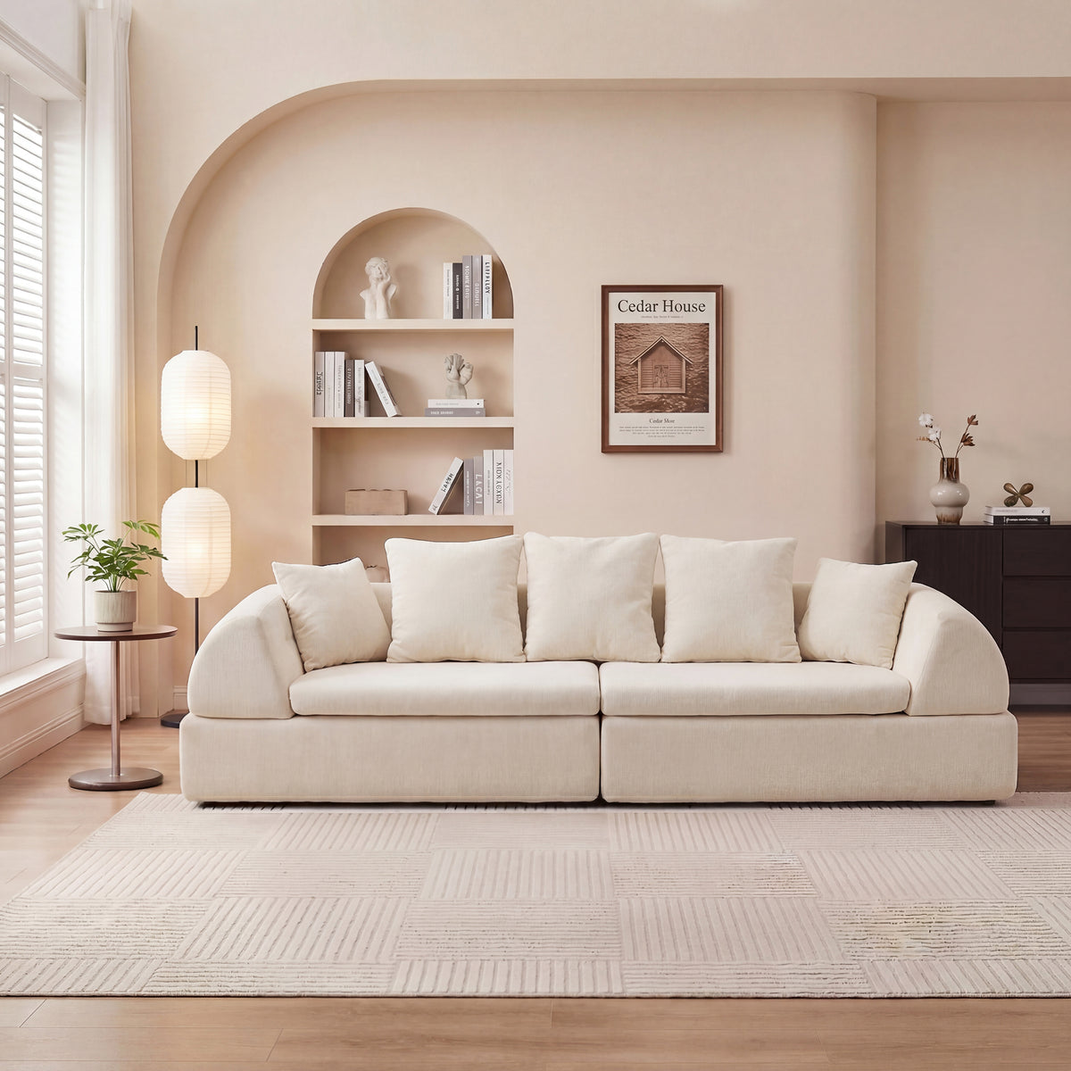 Cloud Modular Sectional Sofa - Shape Boneless Couch & Deep Fluffy Seat, No Assembly Required for Living Room Bedroom