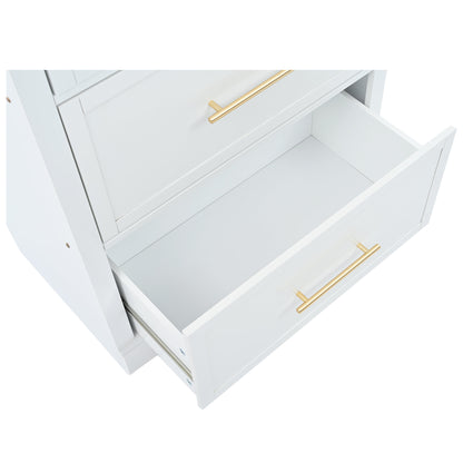 [Assembly Video Provided] TOPMAX Modern 83.7inch High Kitchen Pantry, Freestanding Tall Kitchen Hutch with Faux Marble Top – Model N717P221575K