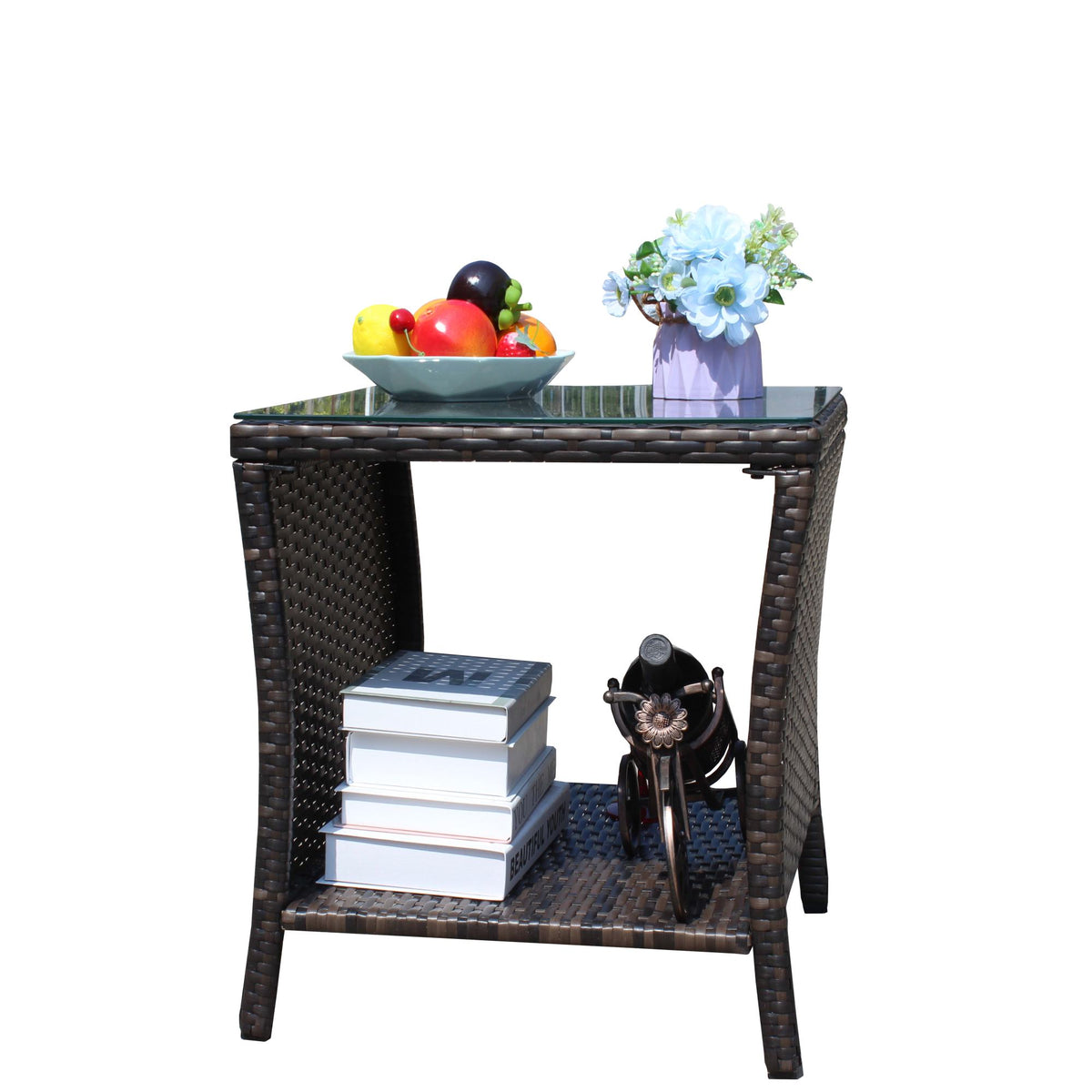 Outdoor patio Furniture 1 Coffee Table with clear tempered glass – Model W20967009