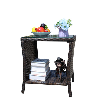 Outdoor patio Furniture 1 Coffee Table with clear tempered glass – Model W20967009