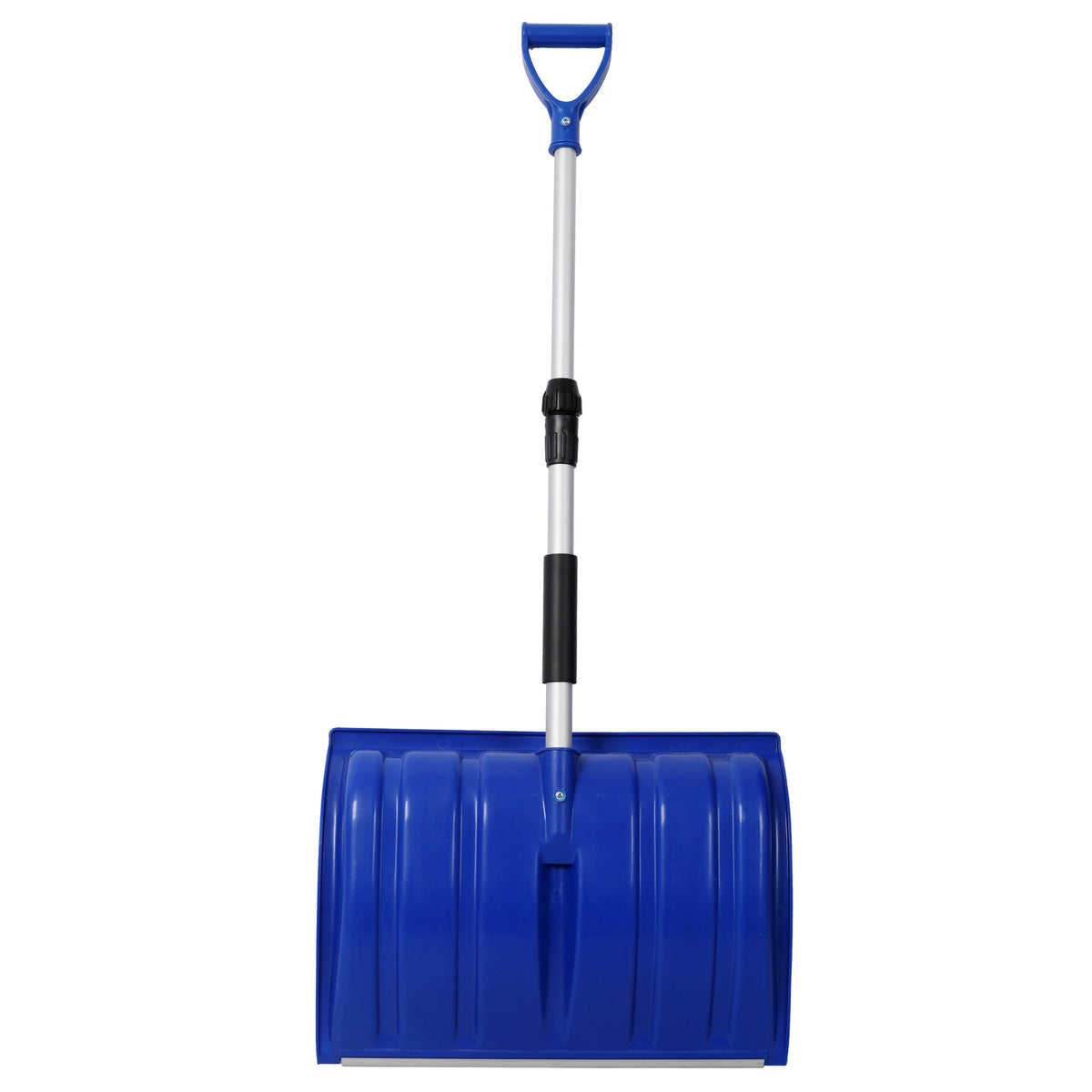 Portable Adjustable Height Snow Shovel with D-Grip Handle, 19' Blade,Snow Shovel for Driveway, Car, Home & Garage, Snow Sand Mud Removal Tool, Blue Color