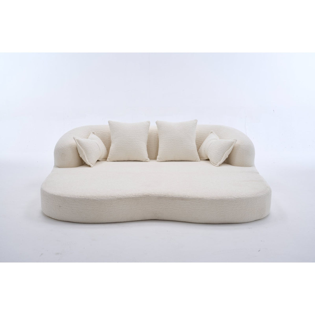 (Old Sku : W2231P392100) 2-in-1 Foldable Sofa Bed,70 Inch Folding Boneless Couch Convertible Compressed Sleeper Sofabed, 4 Pillows for Living Room Apartment, Milk White