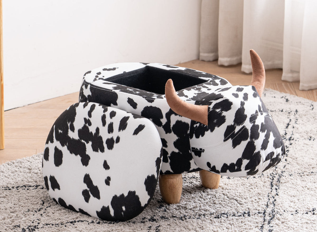 Connor the Cow Storage Ottoman