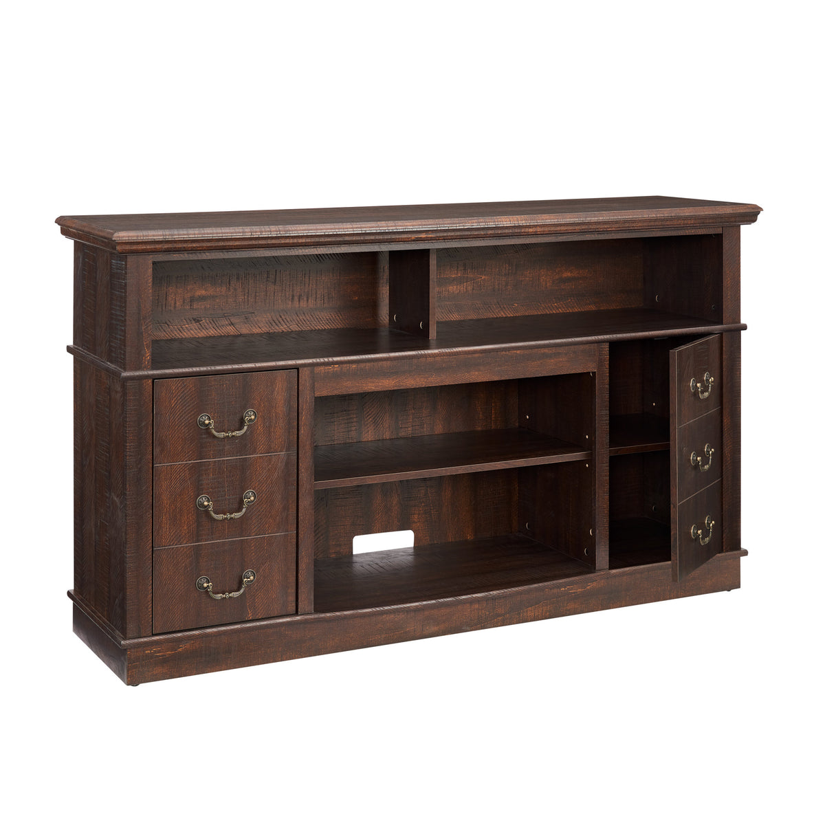 Retro TV Stand with Storage for TVs up to 65'', Mid Century Modern TV Stand & Entertainment Center with Shelf, TV Stand for Media