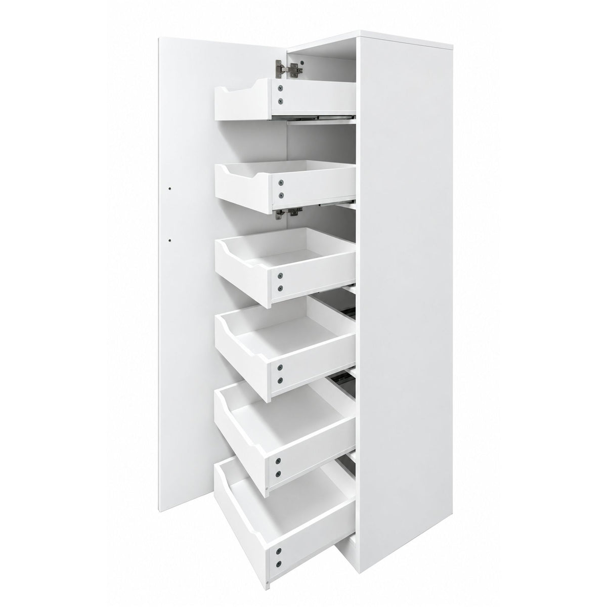 Tall Slim Pantry Storage Cabinet, Freestanding Single-Door Kitchen Cupboard with 6 Pull-Out Drawers, Narrow Food Storage Organizer for Kitchen, Dining Room