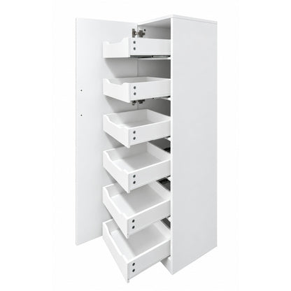 Tall Slim Pantry Storage Cabinet, Freestanding Single-Door Kitchen Cupboard with 6 Pull-Out Drawers, Narrow Food Storage Organizer for Kitchen, Dining Room