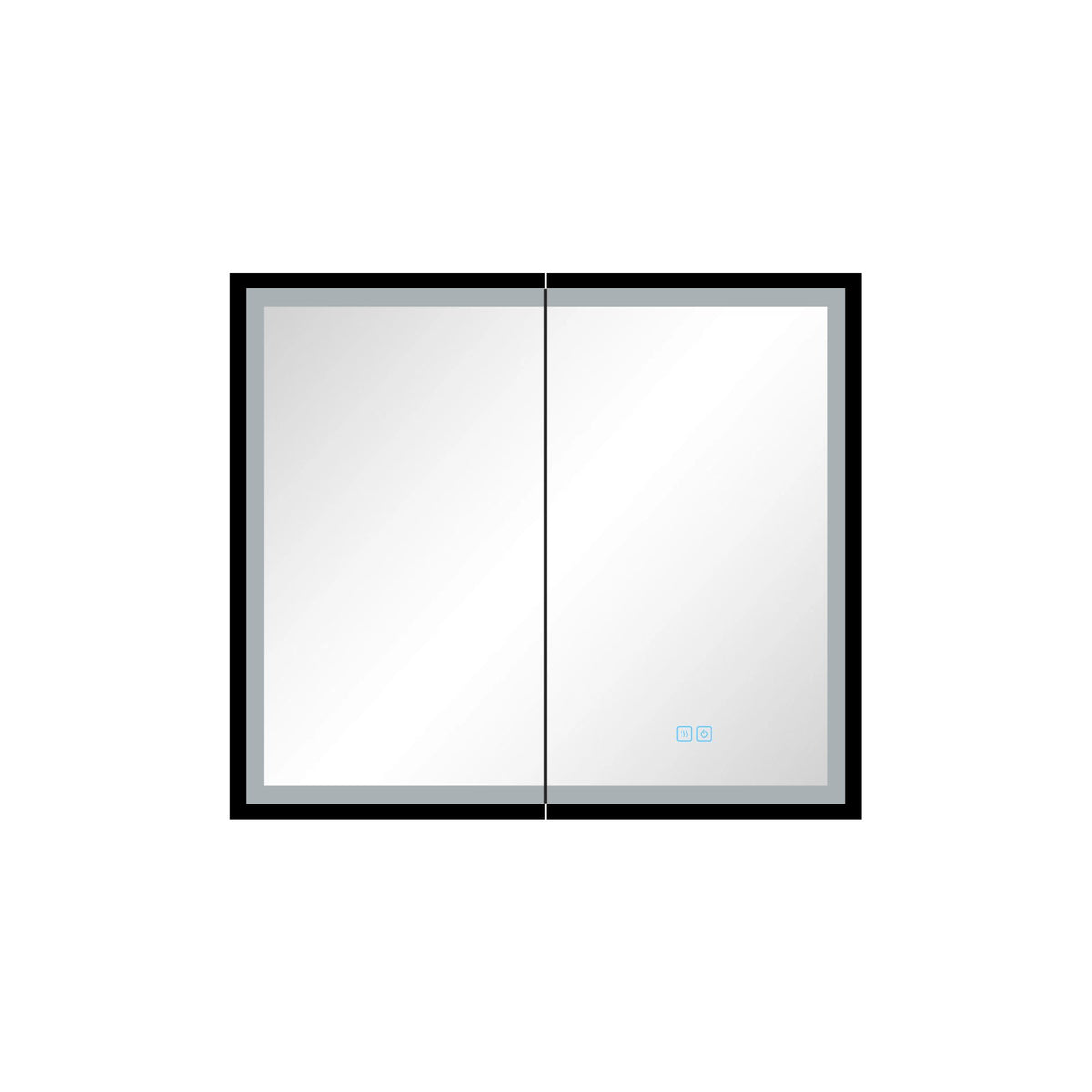 30*26 inch Black Metal Framed Wall mount LED Bathroom Medicine Cabinet with Mirror