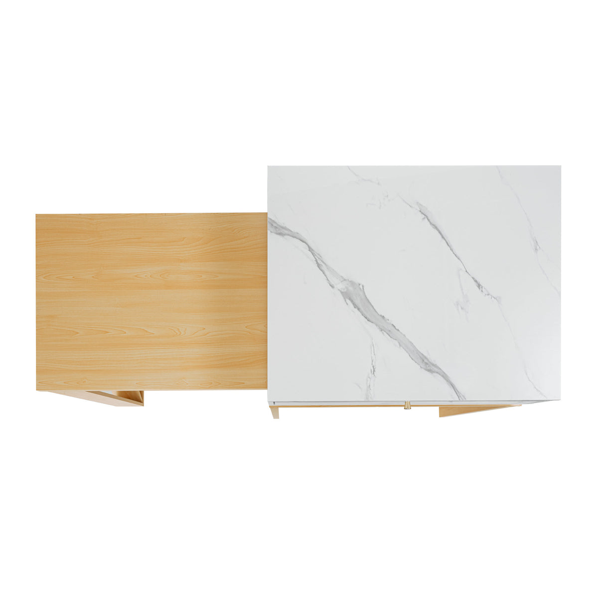 U_STYLE Modern Imitation Marble Counter Height Dining Table for 4, Farmhouse Bar Table with Adjustable Shelf, for Kitchen & Home Bar (Chairs Not Included)