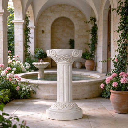 20.08' Sculptures Garden Statues, Large Roman Column Pedestal Cylinder Style, Magnesium Oxide Stone Composite Outdoor Garden Plant Stand Decor for Yard Patio Wedding, Ideal Home & Backyard Decoration