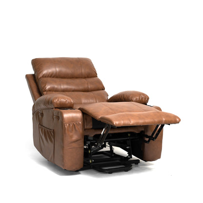 21"seat width,large size Electric Power Lift Recliner Chair Sofa for Elderly, 8 point vibration Massage and lumber heat, Remote Control, Side Pockets and Cup Holders, cozy fabric, overstuffed arm pu