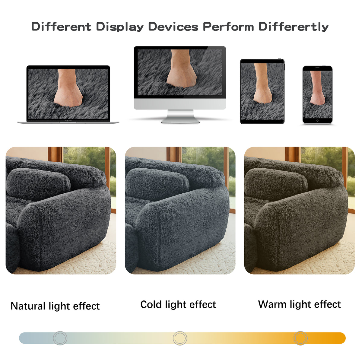 U-shaped Boneless Sofa 32D High Density Sponge Bottom Anti-Slip Design No Assembly Required Ergonomic Design Free Combination Full-compression Vacuum Packaging For Living Rooms,Studies,Dark Grey