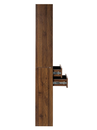 Tall Narrow Bookshelf, Slim Floor-Standing Storage Cabinet with 2 Drawers & 5 Open Shelves, Display cabinet for Living Room, Bedroom, Bathroom