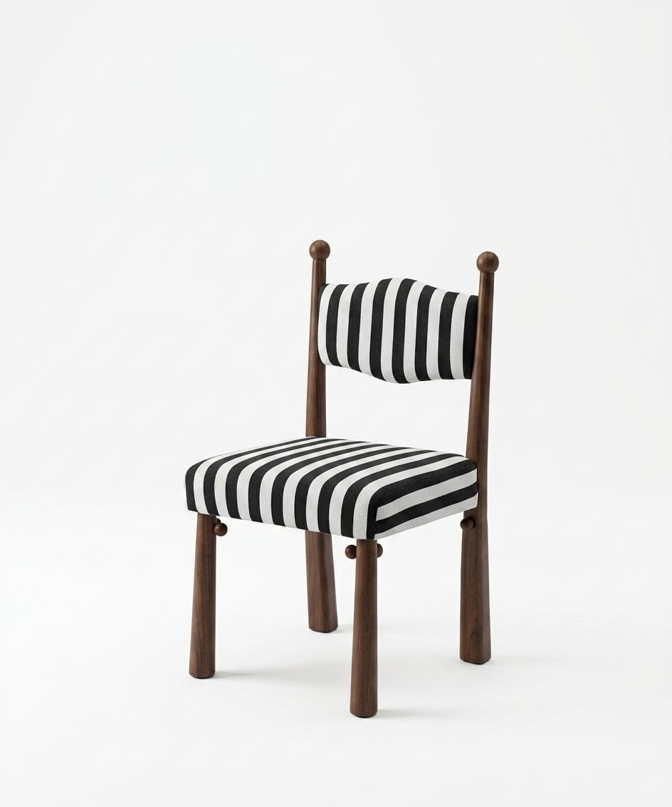 Modern Mid-Century Solid Wood Dining Chair, Upholstered Accent Chair with Round Wooden Legs, Retro Armless Desk Side Chair for Dining Room, Living Room, Bedroom, Set of 2