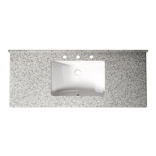 DOIN 48" Bathroom Vanity Top, Natural Granite Countertop with White Ceramic Sink, No Faucet, No Drain Set, No Sink Stopper