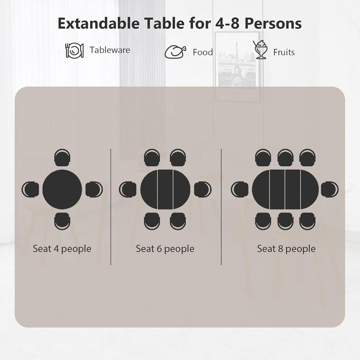 Using a clever telescopic mechanism, this white medium density fiberboard tabletop is paired with black metal legs, resulting in a smooth and delicate surface. Its unique design creates a smooth.