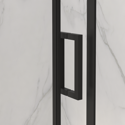 56-60" W x 72" H Frameless Sliding Shower Door, 5/16" Thick SGCC Tempered Clear Glass, Double Side Easy Clean Coat – Black