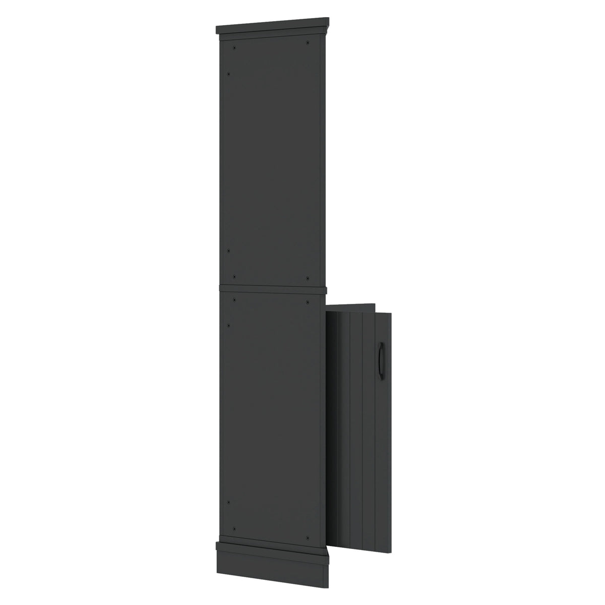 Tall Corner Cabinet with Doors, Dining Room or Kitchen, Black