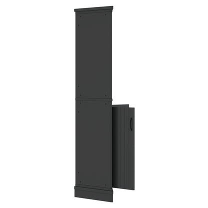 Tall Corner Cabinet with Doors, Dining Room or Kitchen, Black