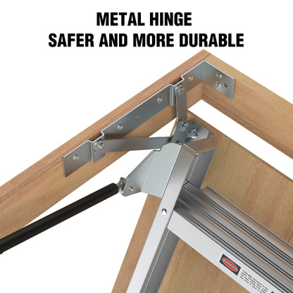 Household Aluminum Attic Ladder 25' x 54' ,350lbs Capacity, 7-10 ft Ceiling Height