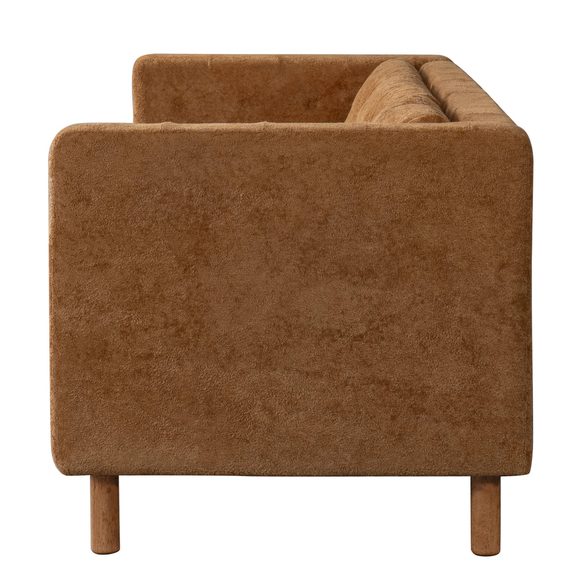 78" Modern 3 Seater Sofa Chenille Upholstered Couch with Square Arms, Tufted Pillow Back & Natural Rubber Wood Legs Multi Cushion Sofa for Living Room and Apartment Leisure Corner, Orange