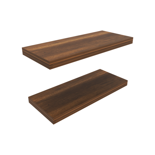 Floating Shelves, Walnut, 2 Shelves, 1.50" H