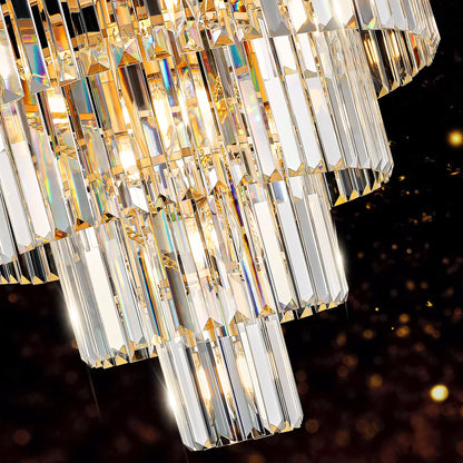 Golden Luxury Crystal Chandelier Modern Chandeliers Lights Fixture Hanging Pendant Light Fixture for Dining Room Bedroom Living Room Dia